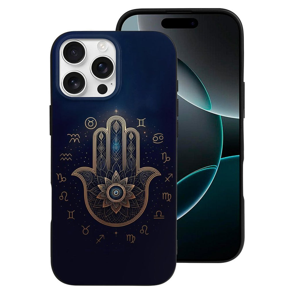 Hamsa Hand iPhone Case - Boho Kabbalah Spiritual Protection for