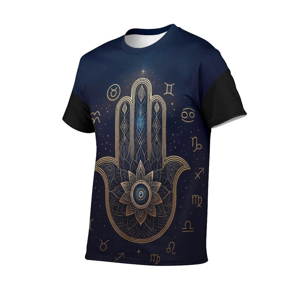 Vintage Hamsa Hand T-Shirt - Middle Eastern Good Luck Symbol for
