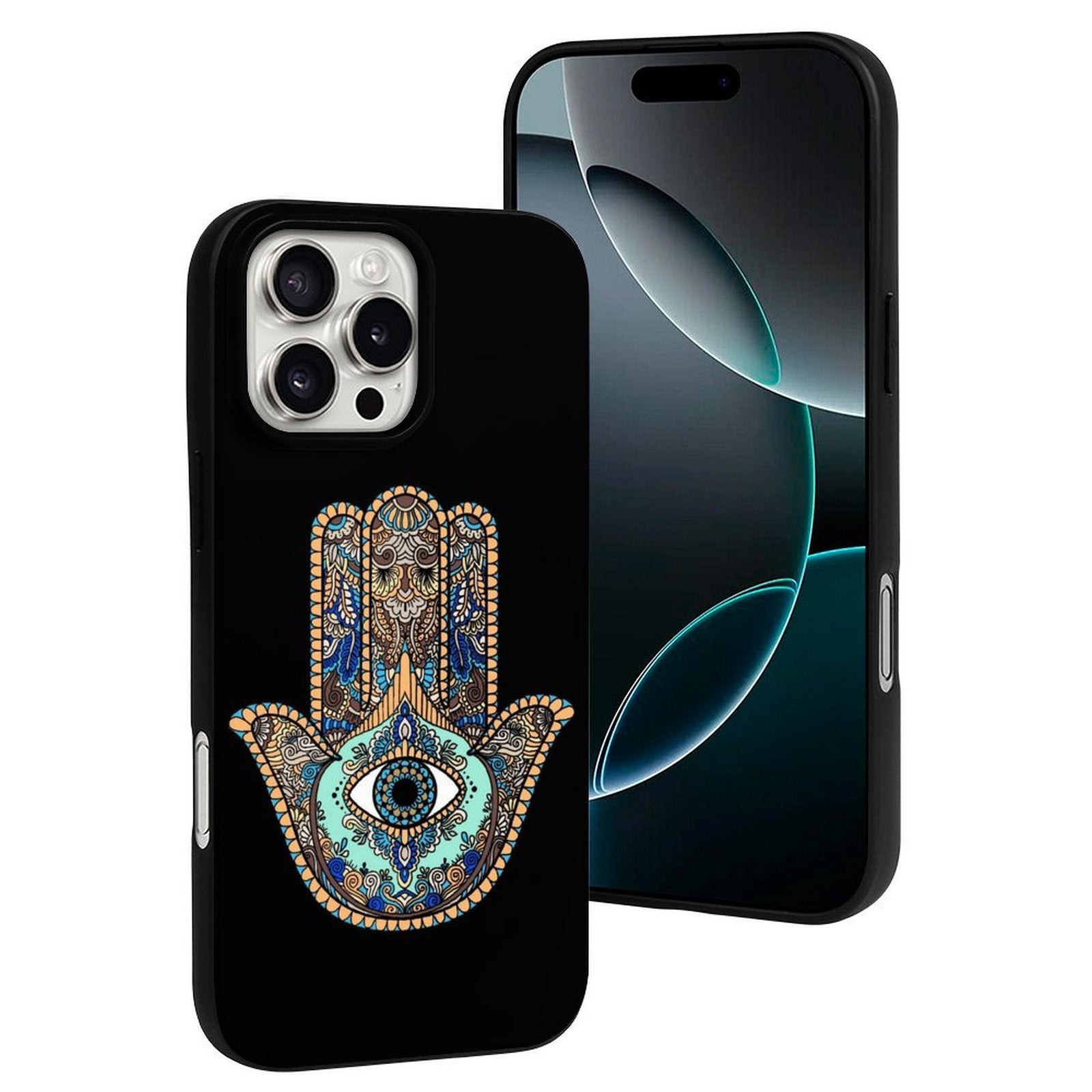 Hamsa Hand iPhone Case - Boho Kabbalah Spiritual Protection for